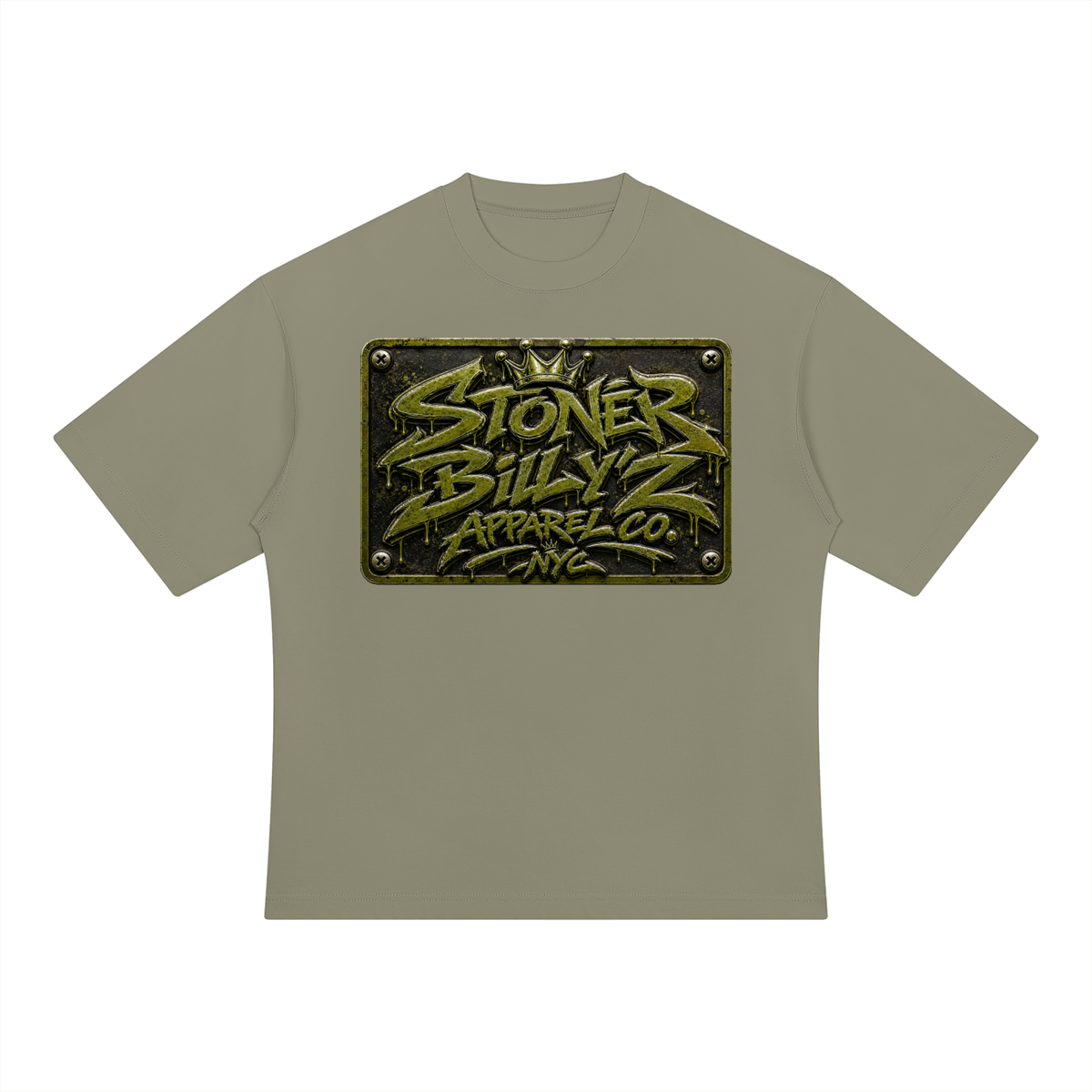 Premium streetwear tee featuring a bold Stoner Billy’z front logo and detailed Five Boroughs, One City artwork on the back—celebrating Staten Island, Brooklyn, Queens, Bronx and Manhattan in NYC style.