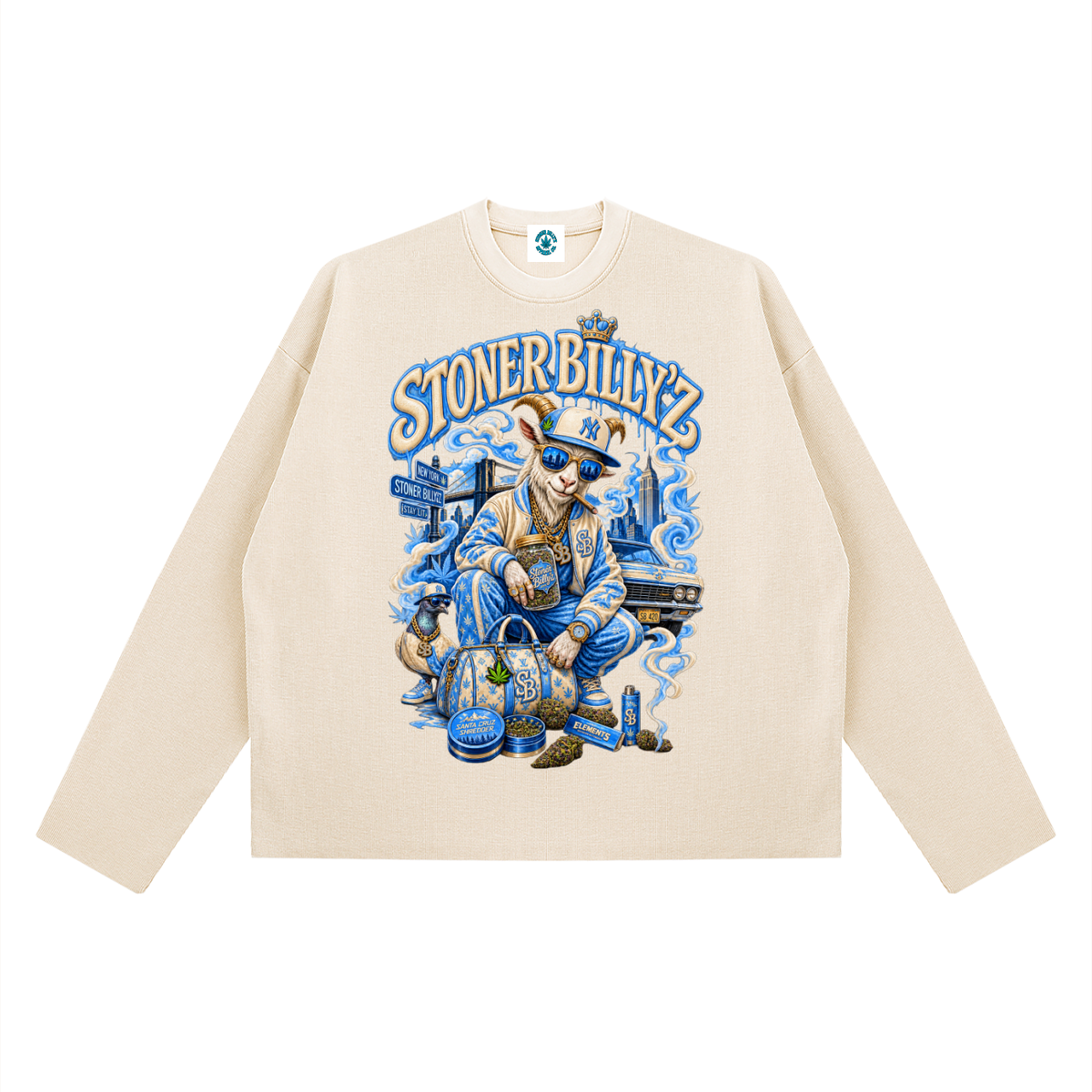 Unisex Vintage Wash Boxy  Waffle Raw Edge T-Shirt