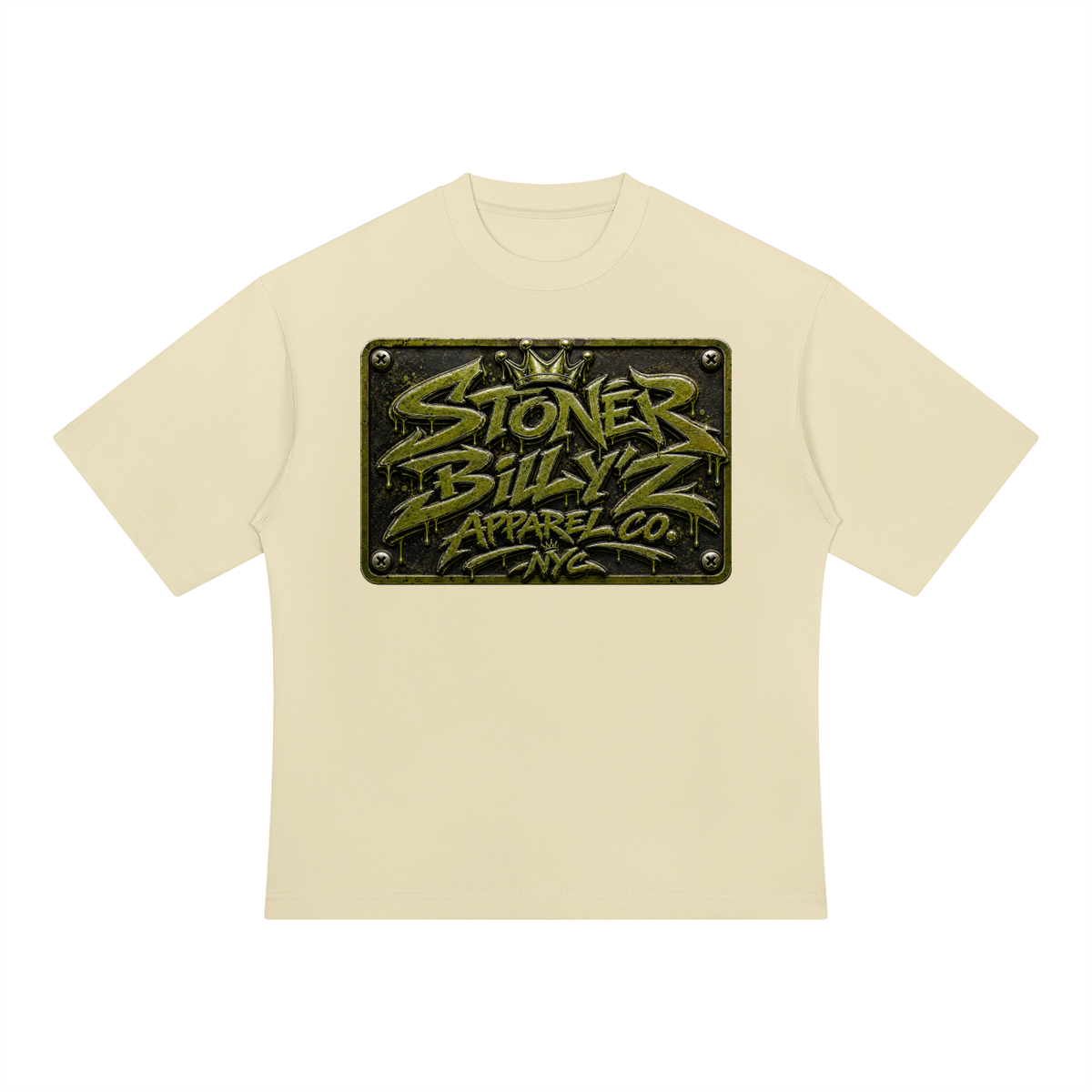 Premium streetwear tee featuring a bold Stoner Billy’z front logo and detailed Five Boroughs, One City artwork on the back—celebrating Staten Island, Brooklyn, Queens, Bronx and Manhattan in NYC style.